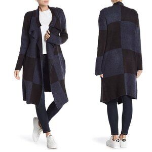 JOSEPH A Drape Front Buffalo Plaid Cardigan